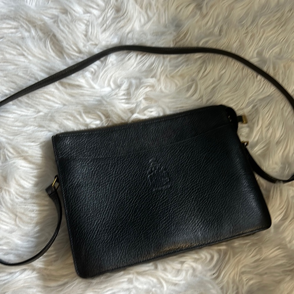Mark Cross cross body black leather purse